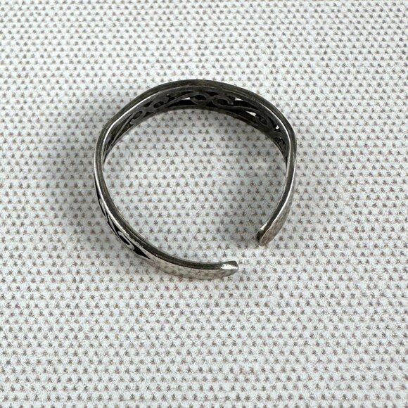 Sterling Silver Adjustable Band Ring With Swirl Design Size 11 - Picture 5 of 7